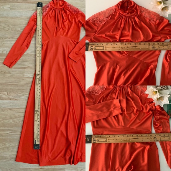 REPOSH // Hooded unique vintage maxi dress, orange not red - Picture 5 of 5
